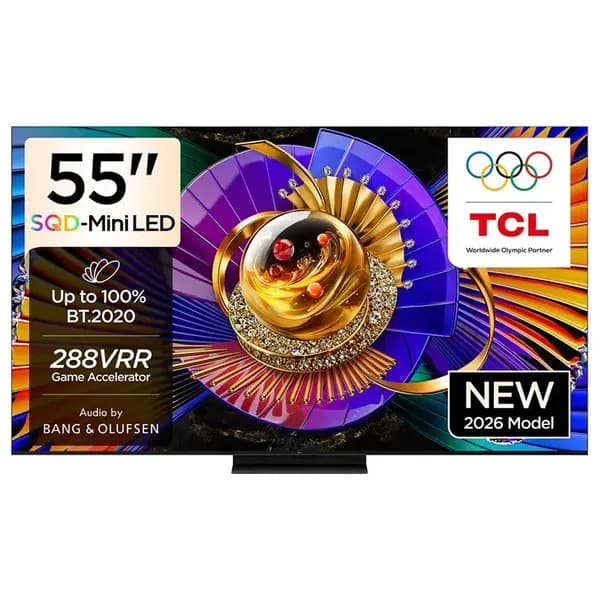 تلفاز TCL ميني ليد QD 4K مقاس 55 بوصة موديل 55C7L بتردد 288 هرتز مع نظام Google TV