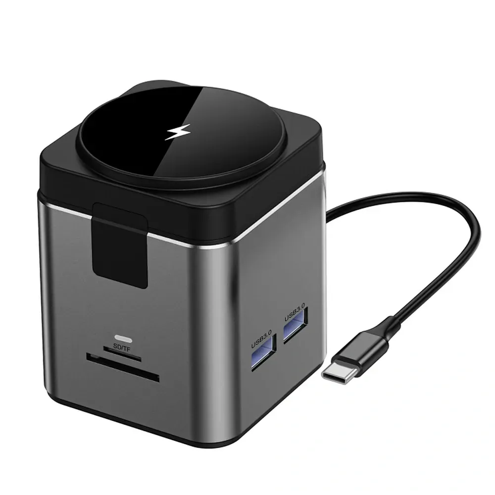 هب WIWU Cube 9 في 1 USB-C دوكينج ستيشن - رمادي — 2
