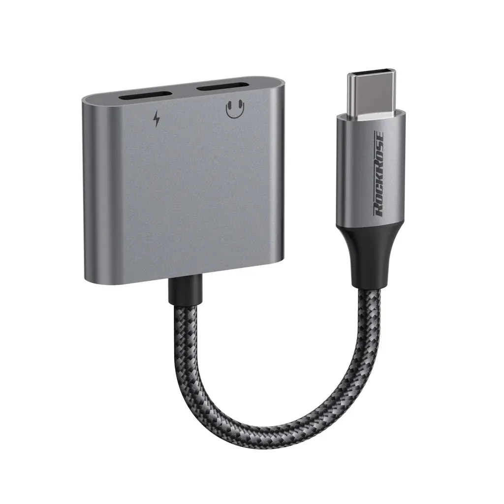 روزروك نيكسوس محول USB-C إلى منفذين USB-C للمكالمات والموسيقى