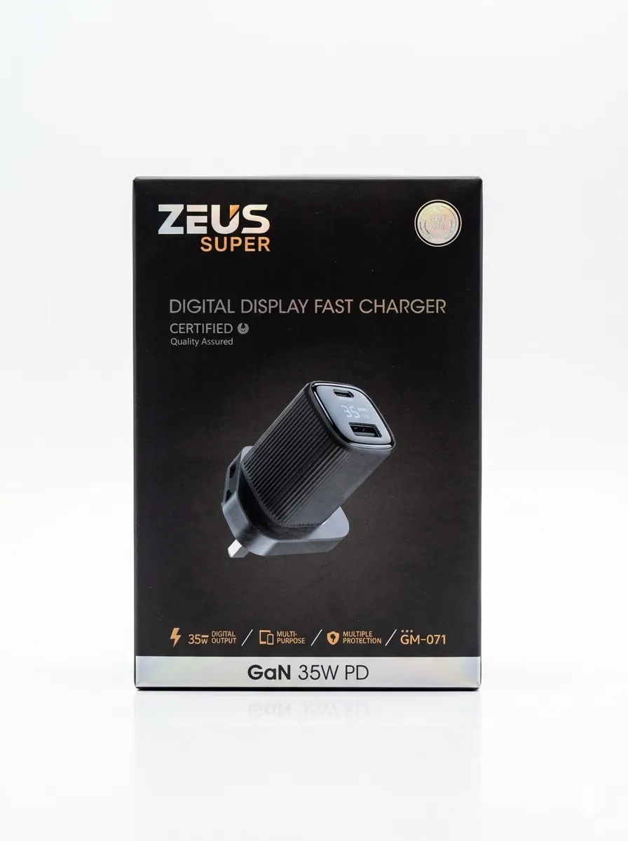 شاحن ZEUS Super الرقمي السريع بتقنية GaN وقوة 35 واط