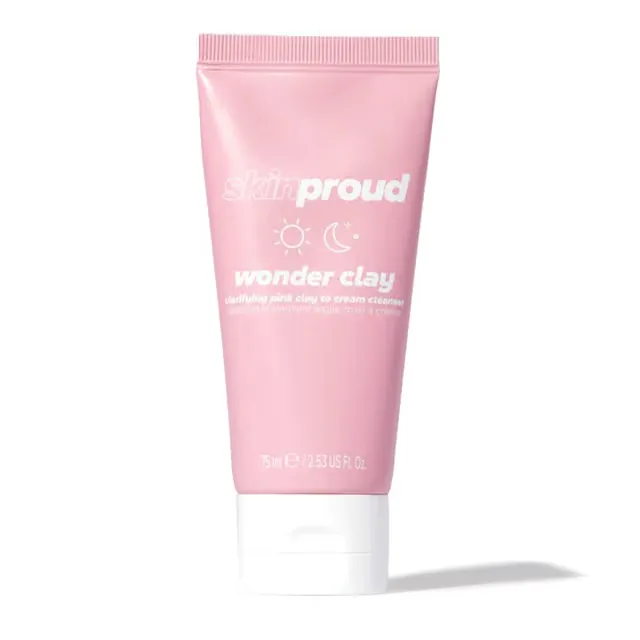 غسول كريمي بالطين الوردي من سكين براود  Skin proud Wonder clay clarifying pink cream cleanser 75ml — 2
