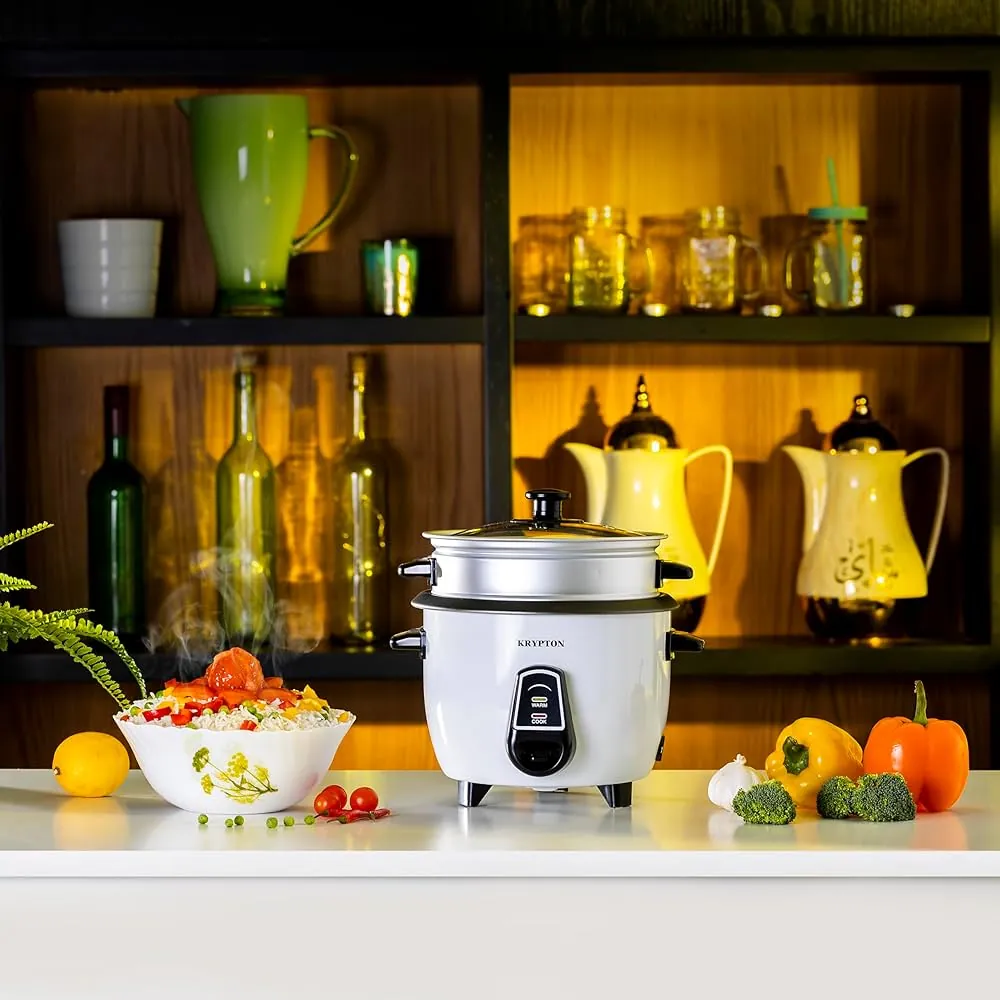 طباخ أرز كهربائي كريبتون 450 واط 1 لتر أبيض