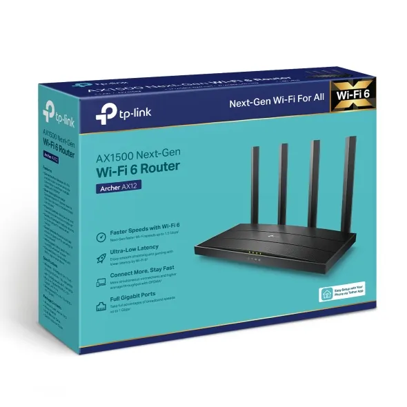 راوتر TP-LINK Archer AX12 واي فاي 6 أسود — 2