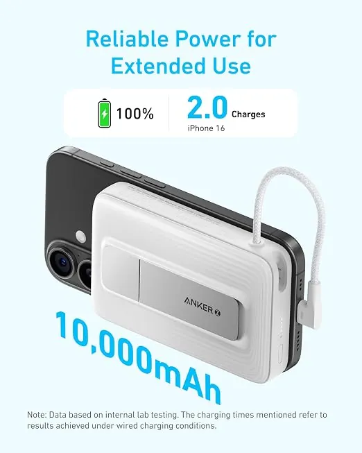 شاحن طوارئ Anker 633 MagGo مغناطيسي 10000 مللي أمبير 20 واط - أبيض — 2