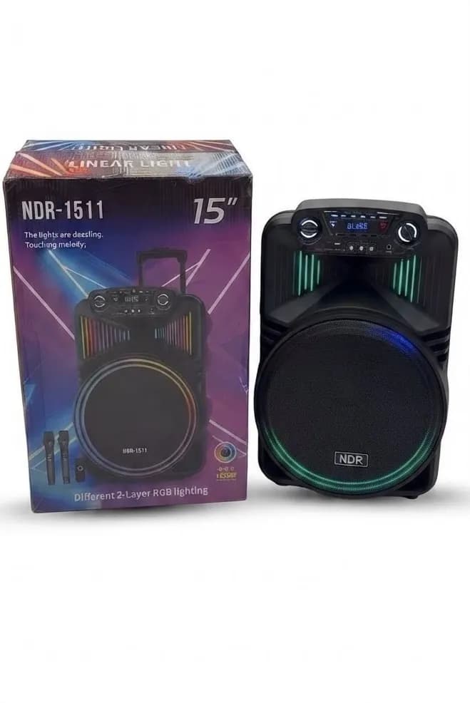 سبيكر مضخم صوت 15 إنش لاسلكي مع إضاءة RGB LED