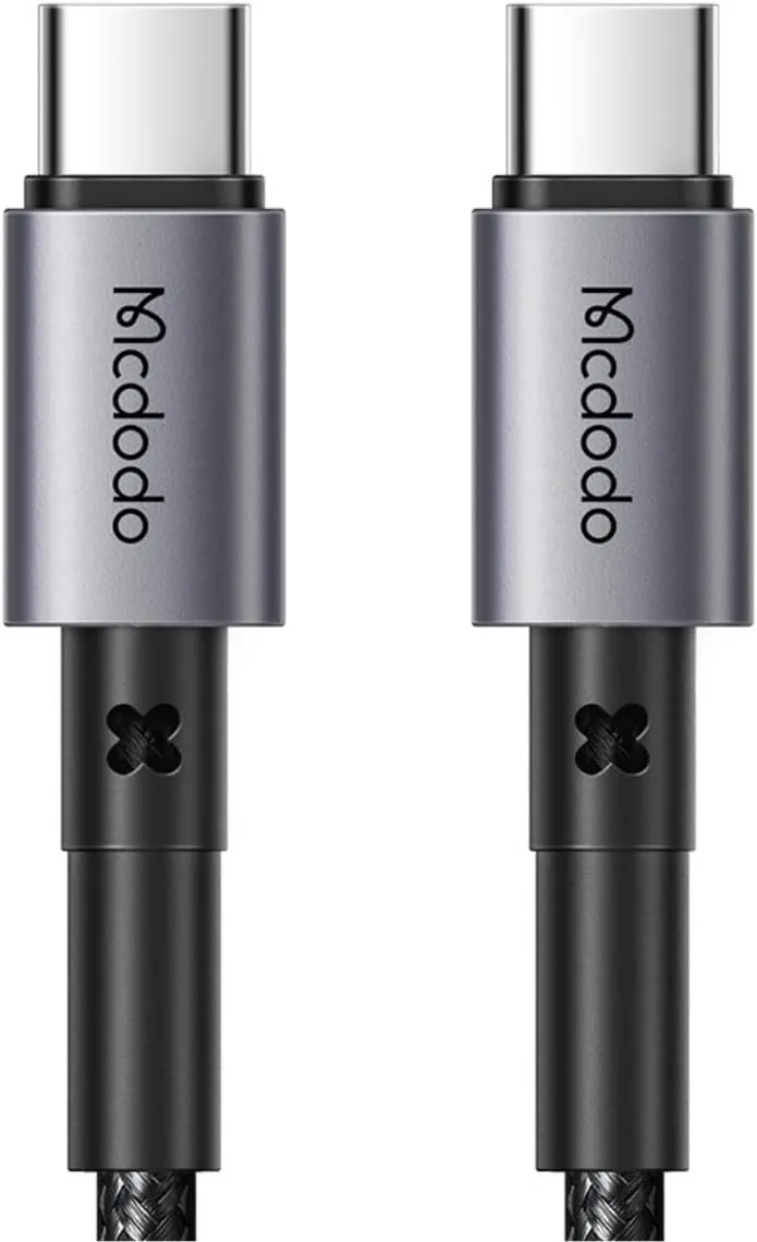 كيبل بيانات Mcdodo Prism Series من USB-C إلى USB-C بقدرة 65 واط - طول 1 متر - أسود — 5