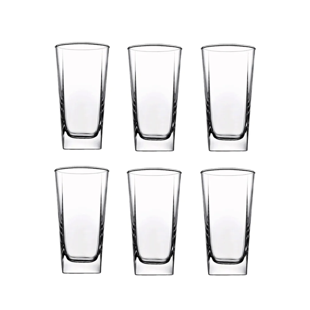 سيت اقداح زجاجية 6 قطع باشابهجة Pasabahce 41300 - مجموعة CARRE Long Drink