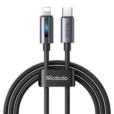 كيبل ماكدودو USB-C إلى Lightning بقدرة 36 واط مع إضاءة تنفسية طول 1.2 متر