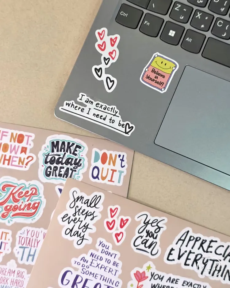 طبقة ملصقات كلمات تحفيزية A5 - Don't Quit Yes You Can