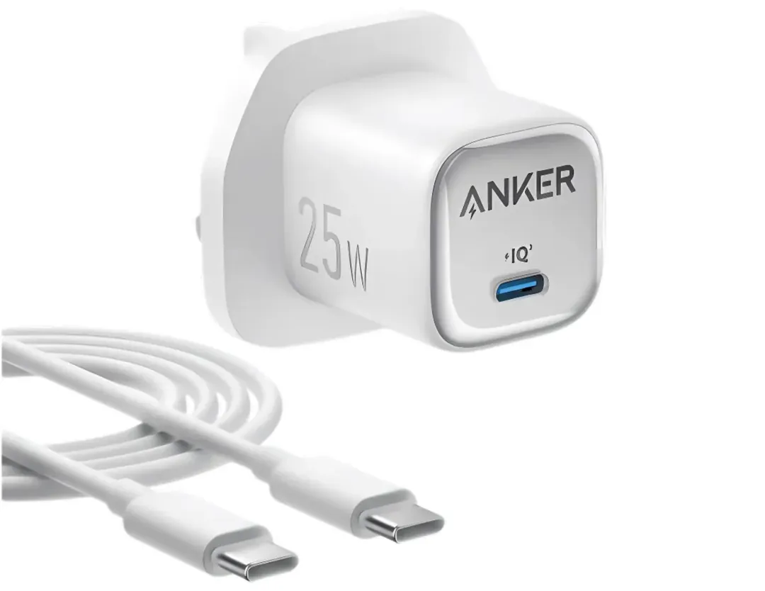 شاحن أنكر سريع 25 واط مع كيبل USB-C بطول 5 أقدام أبيض — 2