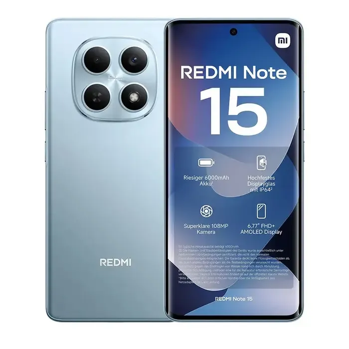 ريدمي نوت 15 برو 5G أزرق جليدي 12GB رام 256GB تخزين