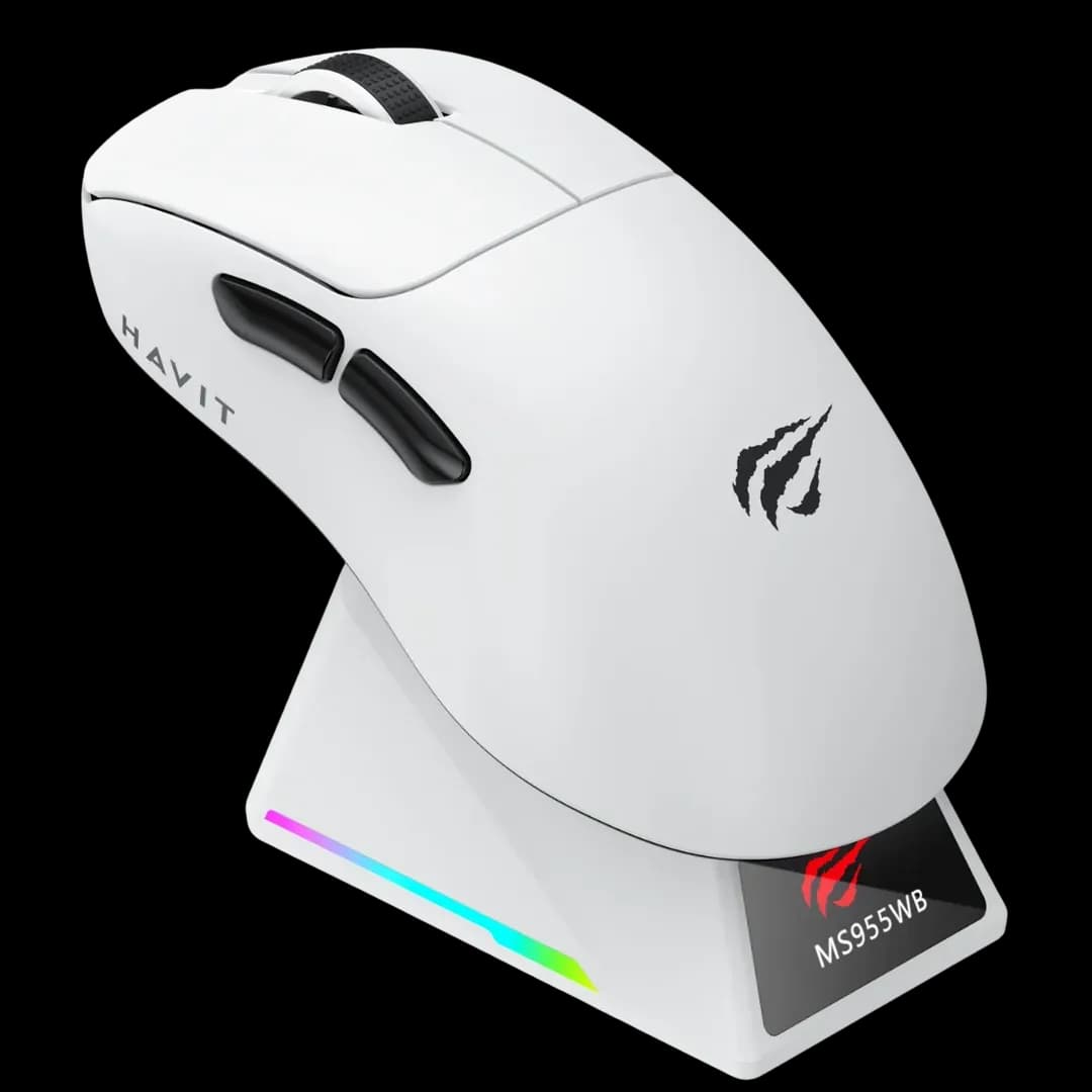 ماوس هافيت HAVIT MS955WB لاسلكي ثلاثي الأوضاع - أبيض وأسود — 5