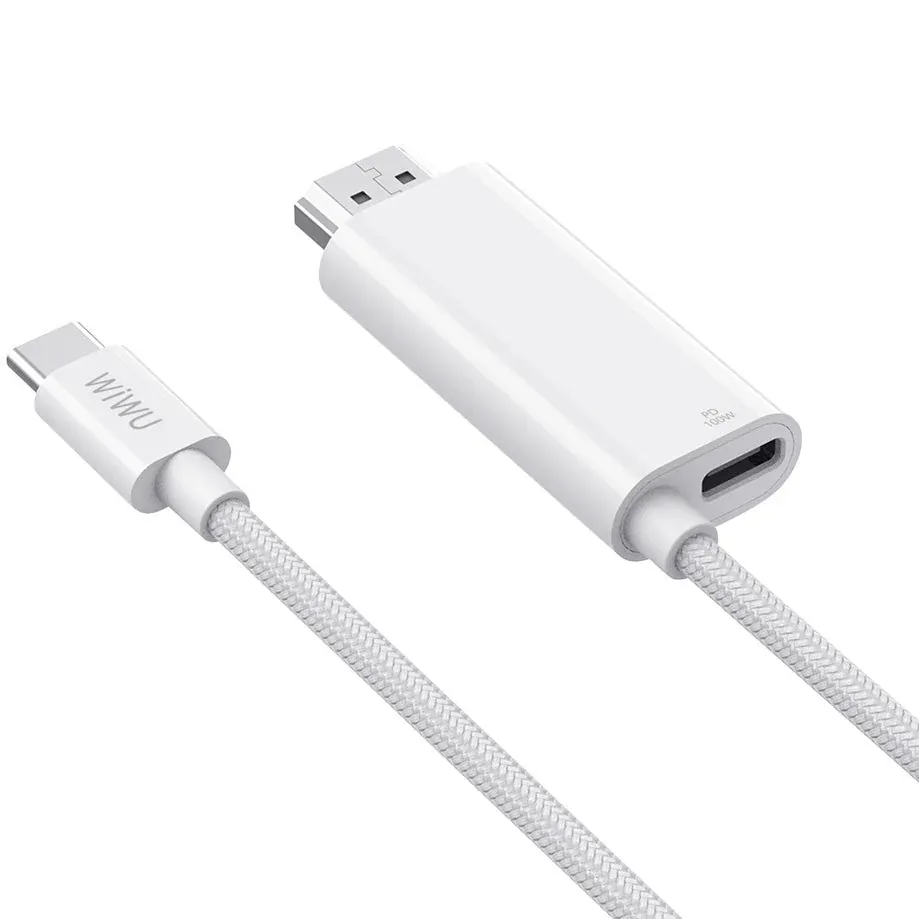 كابل WIWU من USB-C إلى HDMI بدقة 4K - أبيض