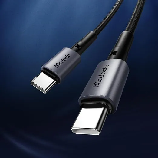 كيبل بيانات Mcdodo Prism Series من USB-C إلى USB-C بقدرة 65 واط - طول 1 متر - أسود