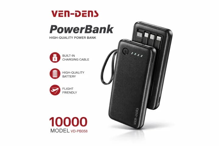 شاحن متنقل اسود (Power Bank) VEN-DENS