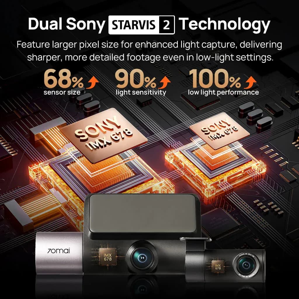 كاميرا داش 70mai 4K T800 HDR مع تخزين 256 جيجابايت - 1738