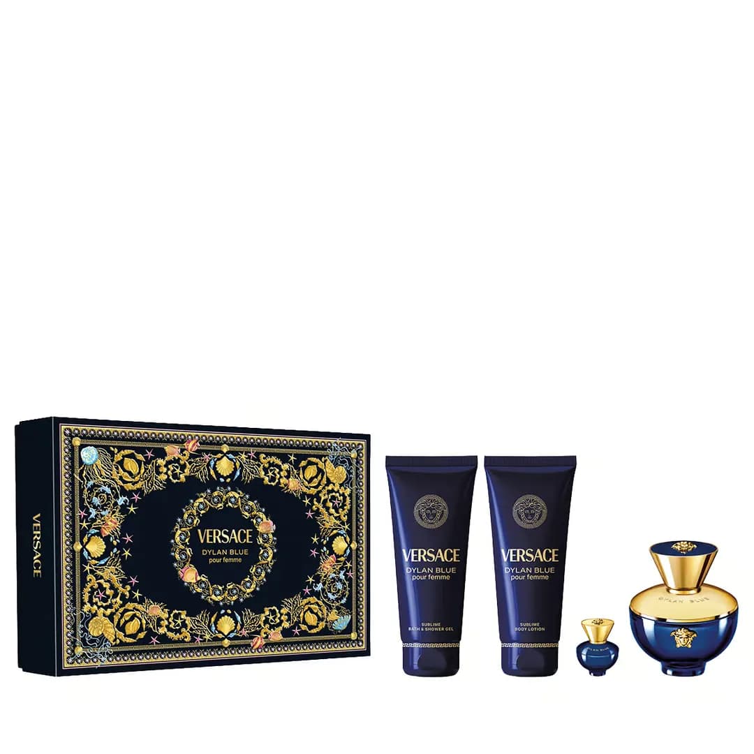 فيرساتشي ديلان بلو بور فام - طقم عطر نسائي EDP 100مل + غسول جسم 150مل + عطر ميني 5مل