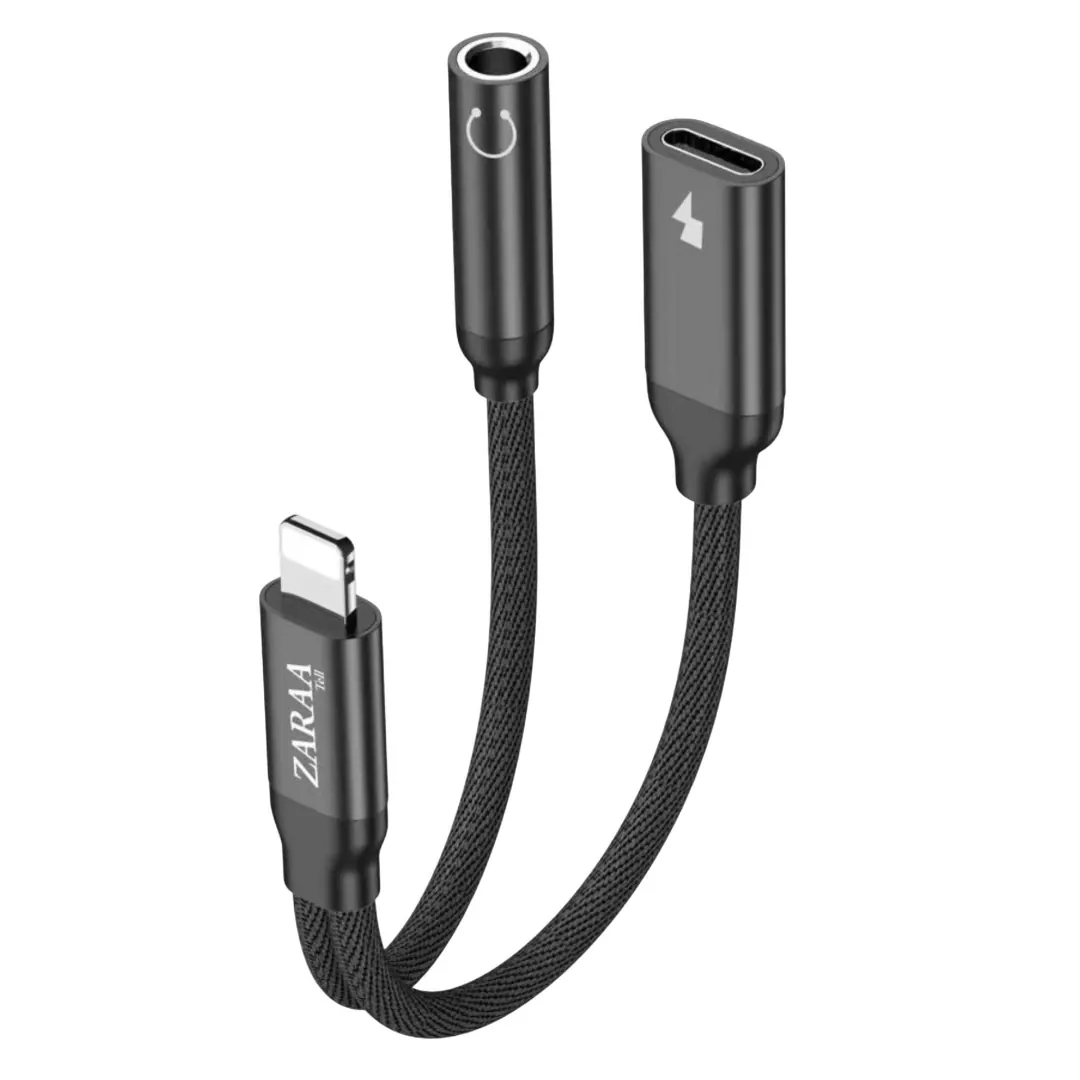 محول Lightning للشحن وسماعات الأذن مع منفذ AUX