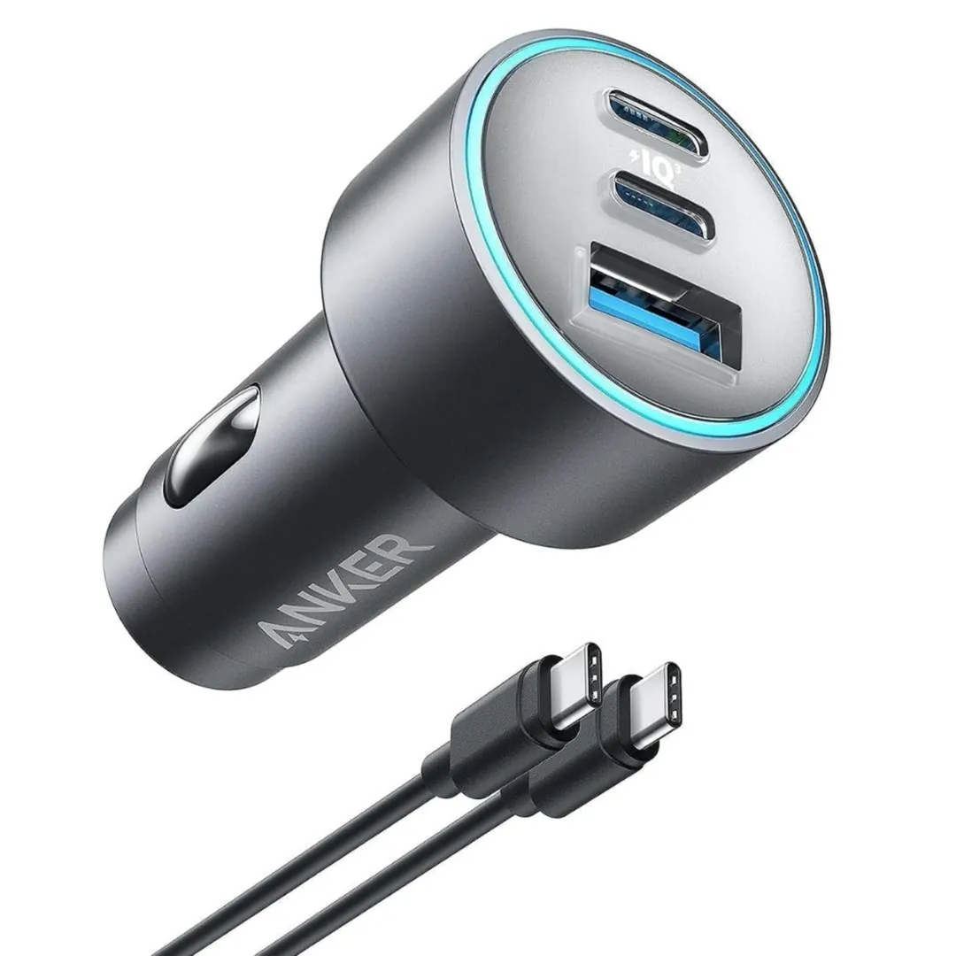 شاحن سيارة انكر 335 بقوة 67 واط مع كابل USB-C بطول 3 أقدام - أسود