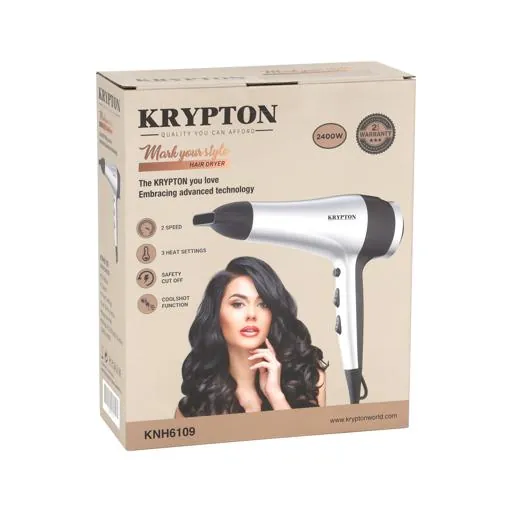 مجفف شعر كهربائي كريبتون KNH6109 بقوة 2400 واط - 6294015606201 — 6
