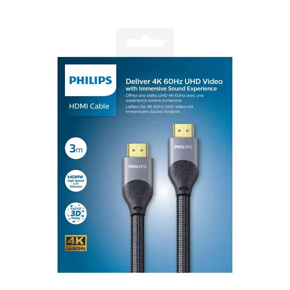 كابل HDMI فيليبس 2.0 مضفر 4K 60Hz طول 3 متر