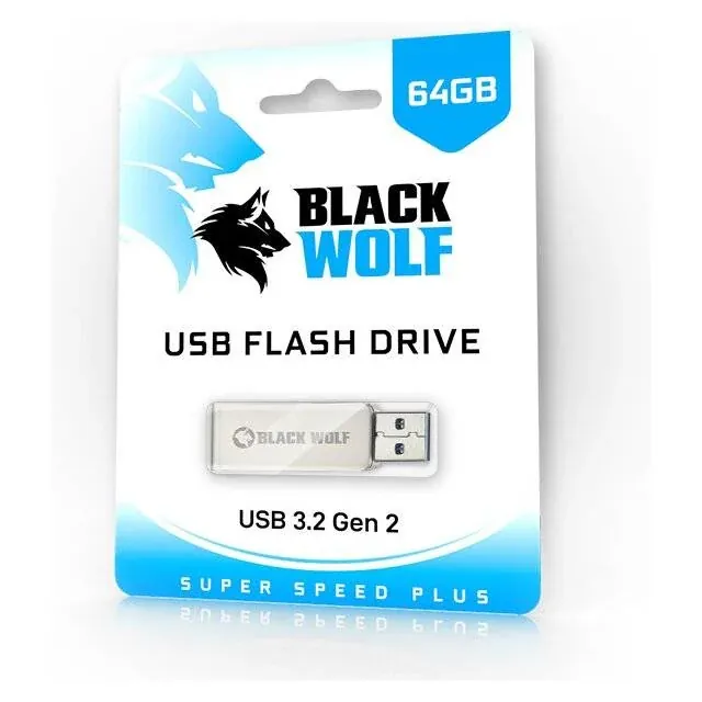 Black Wolf : USB Flash Drive (3.2 Gen 2) – 64GB