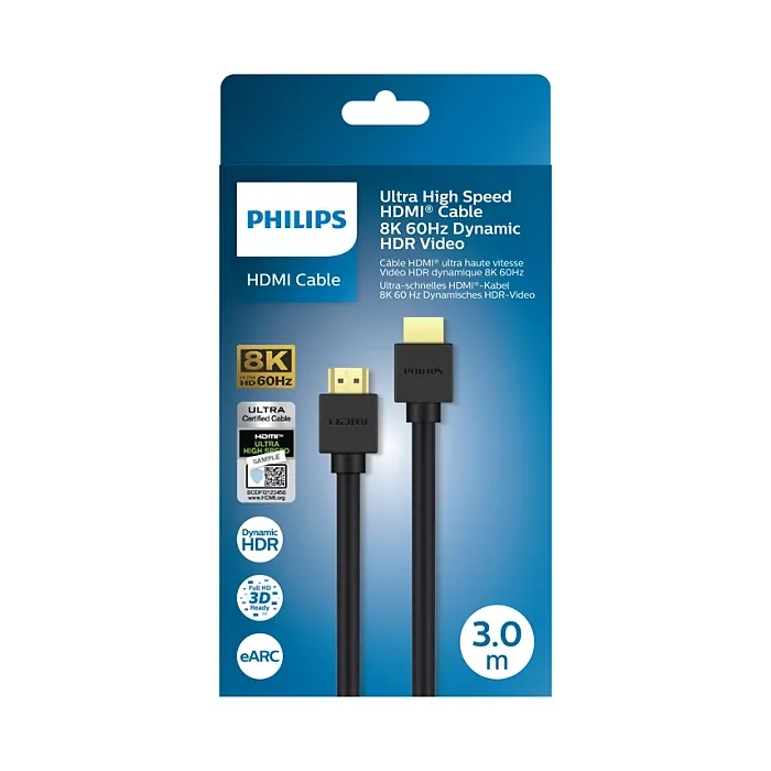 كابل HDMI 2.1 فيليبس 8K@60Hz بطول 3 متر