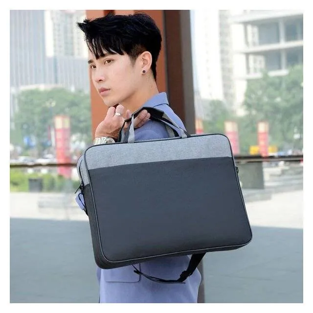 حقيبة لابتوب بلونين أنيقة للرجال والنساء (أسود × رمادي) 15.6 Two-Colors MIX Laptop Bag (Black & Grey)
